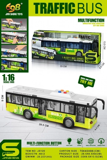 Interaktīvs zaļš autobuss ar gaismām un skaņām 1:16
