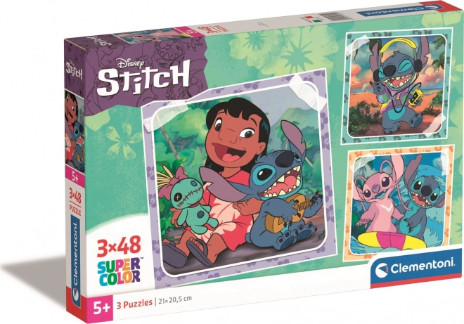 Puzzle CLEMENTONI Stitch 3×48 pieces