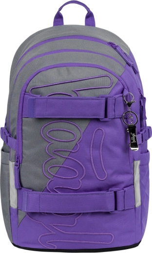 Skolas mugursoma Baagl Skate Dual GRS, violeti pelēka, 15 notebookam
