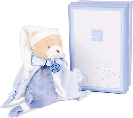 Gift Set Doudou - Bear with Pacifier Holder 17 cm