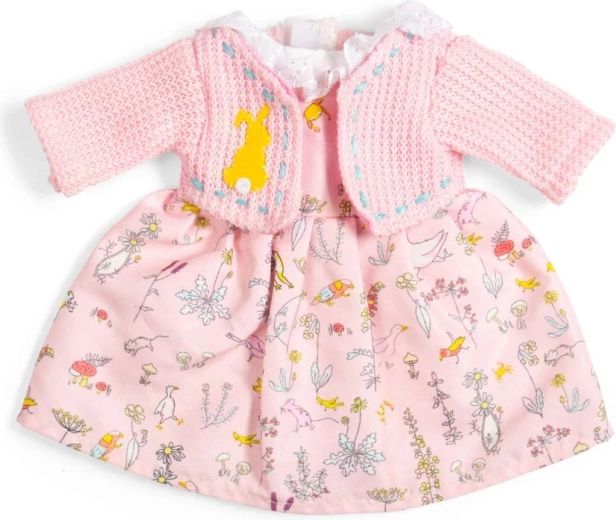 Bigjigs Toys dabas motīva kleita un rozā džemperītis lellēm 34 cm