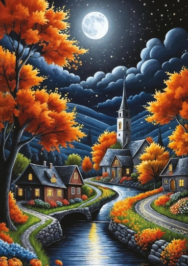 Puzle ART PUZZLE “Kouzelná podzimní noc” 1000 gabali