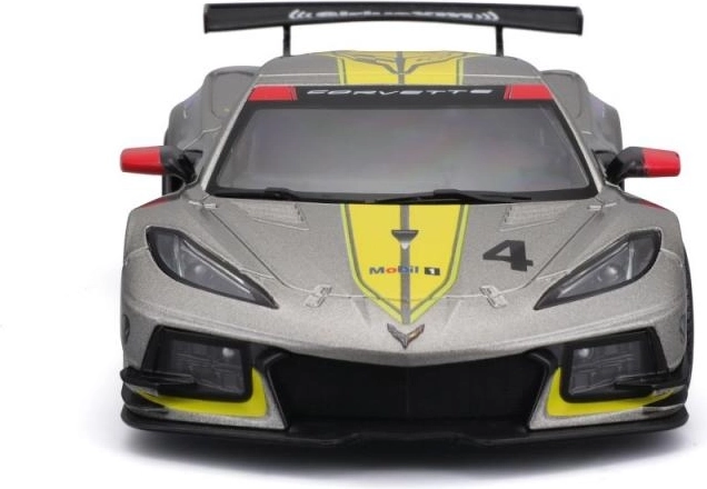 Metāla automašīnas modelis 1:24 Bburago Corvette C8.R 2020 sacīkšu dzeltenā