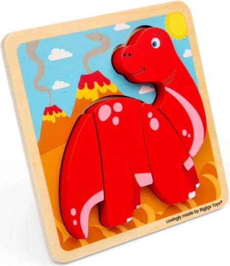 Bigjigs toys koka ievietošanas puzle diplodoks