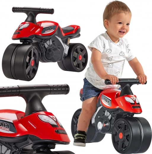 Atspēriena motocikls FALK Racing sarkans ar platām riepām
