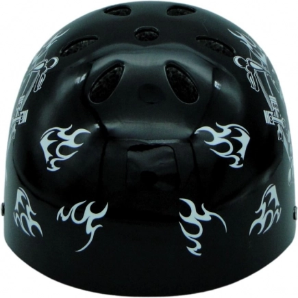 Bike & Skate Helmet with Skull Motif – Black‑Silver