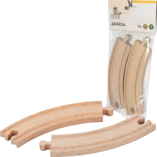 Babu wooden tracks – curve 17 cm, 2 pcs