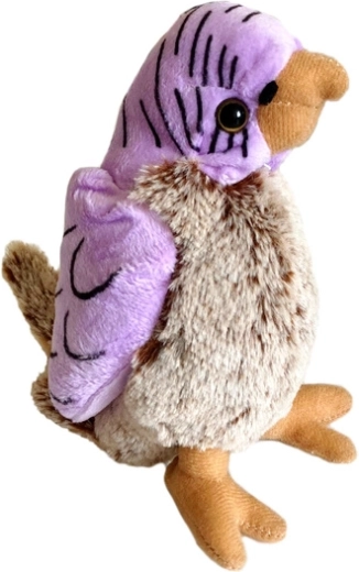 Purple-brown plush parrot 17 cm