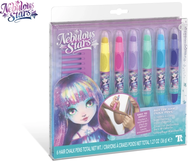Nebulous Stars glitter hair pens - 6 pcs
