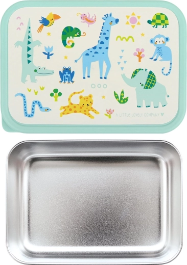 A Little Lovely Company stainless steel snack box with lid – Jungle, 900 ml