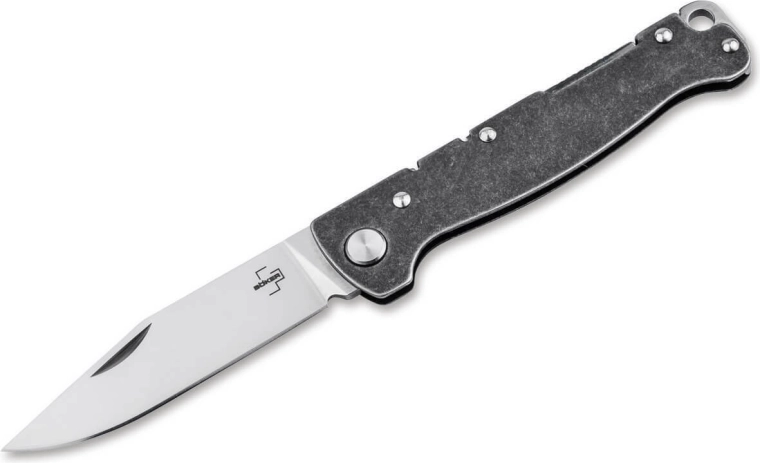 Böker Plus Atlas Clip Point pocket knife, D2, stonewash, clip