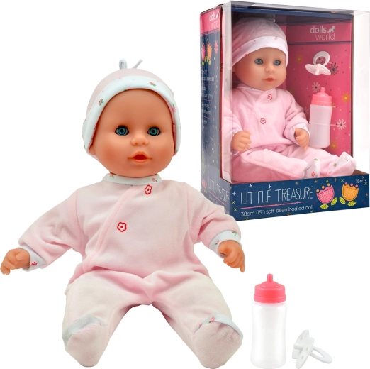 Dolls World mazulis Little Treasure Pink ar aizveramām acīm 38 cm