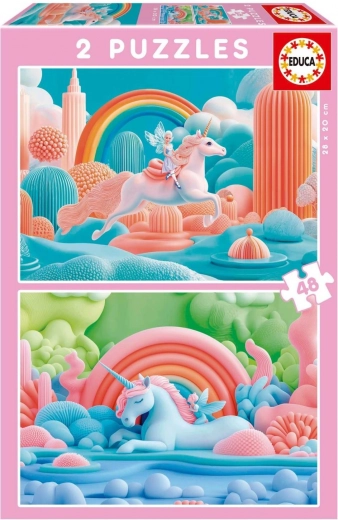 Magic Unicorns Puzzle 2x48 Pieces