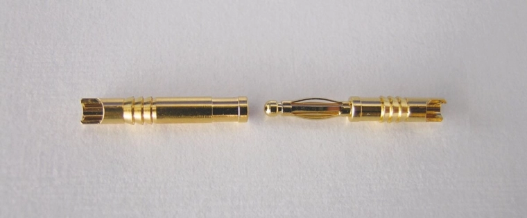 Zelta kontakti 2 mm, kontaktdakša un kontaktligzda, 100 gabali JAMARA