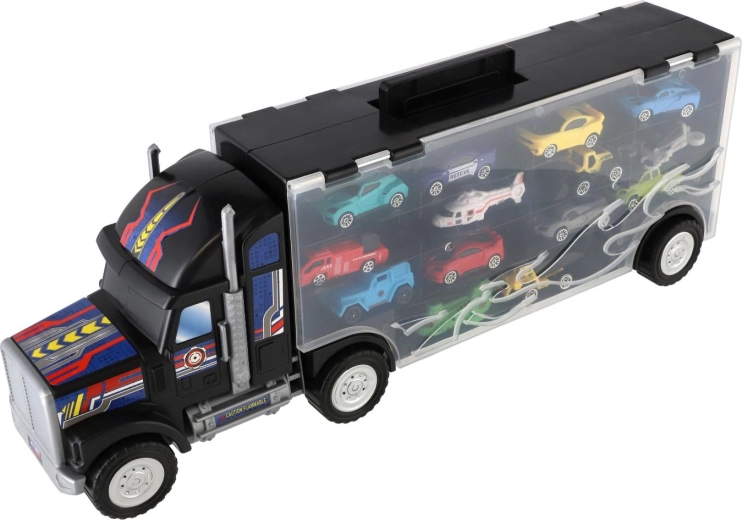 Transparent storage case in the form of a truck