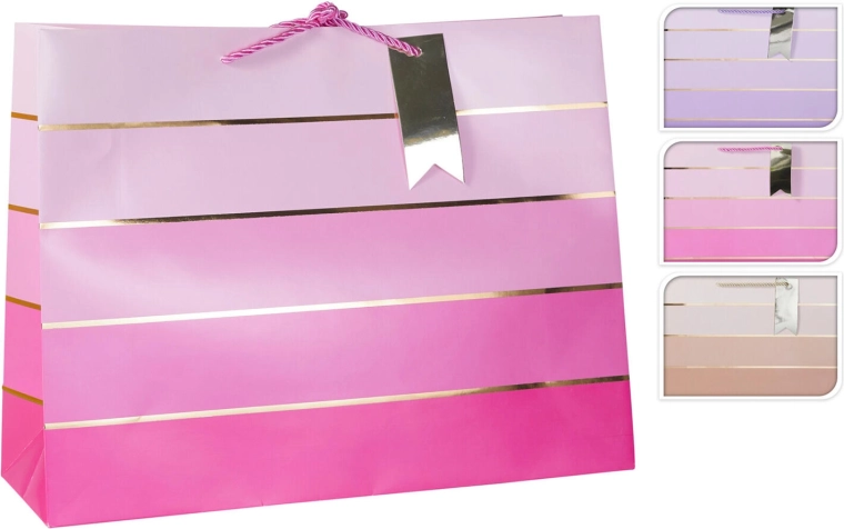 Dāvanu papīra maisiņš XL 40 × 30 × 10 cm, 3 krāsu mikss
