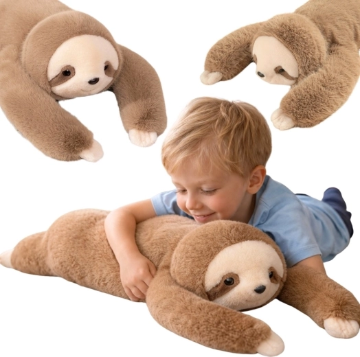 Woopie sensoriskais svērtais plīša sliņķis, 65 cm, 1,5 kg