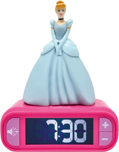 Modinātājs ar 3D naktslampiņu Disney princeses – Pelnrušķīte