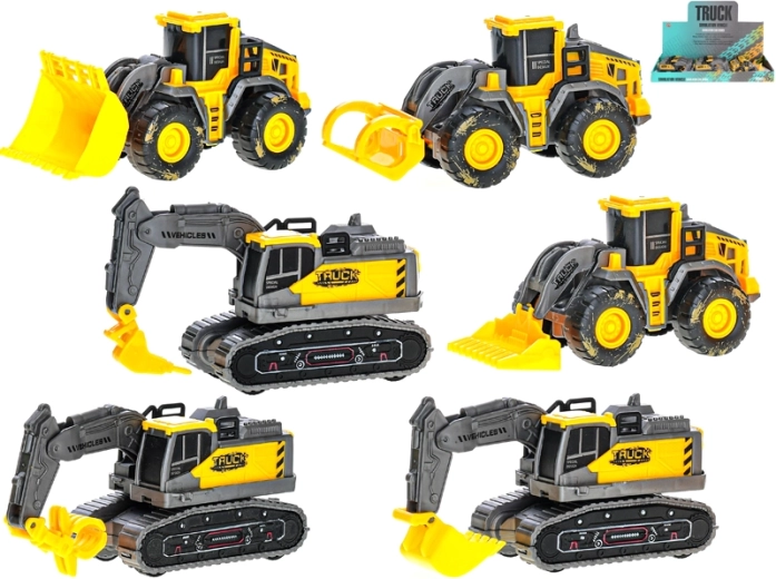 Būvniecības transportlīdzekļi ar inerces piedziņu 11,5 cm – dzelteni