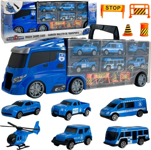 Kravas auto ar transportieri 3 vienā Zilā Policija