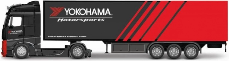 Bburago kravas automobilis ar piekabi 1:43 MB Actros Gigaspace Firestone