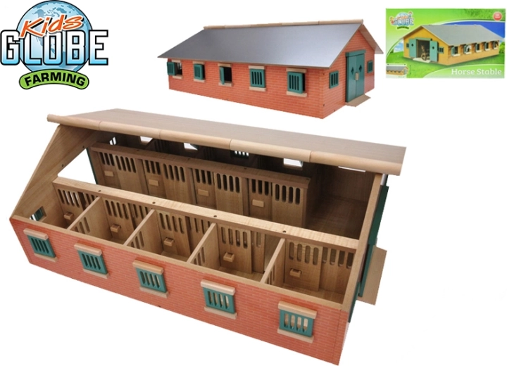 Kids Globe koka zirgu stallis 1:32