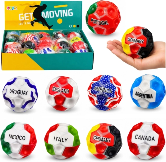 Antistresa putu bumbiņa ar iedobēm – karogu motīvs, 7 cm - 1 gab.