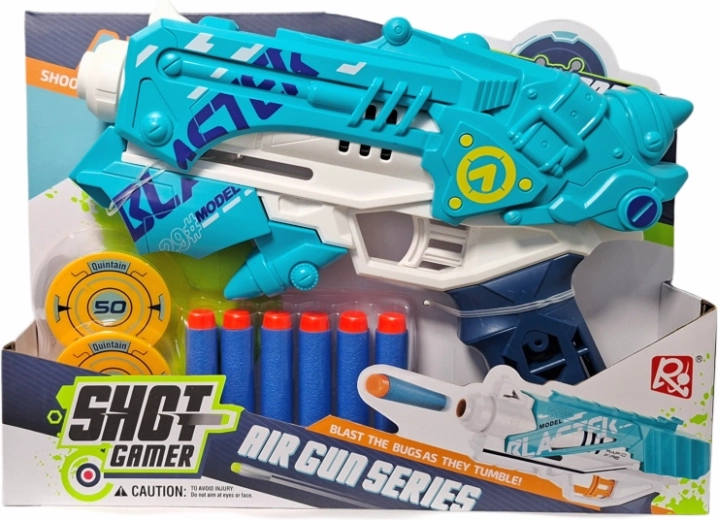 Foam dart gun with darts and targets