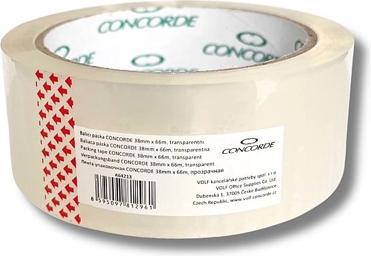 Caurspīdīga iepakošanas lente 38 mm × 66 m CONCORDE