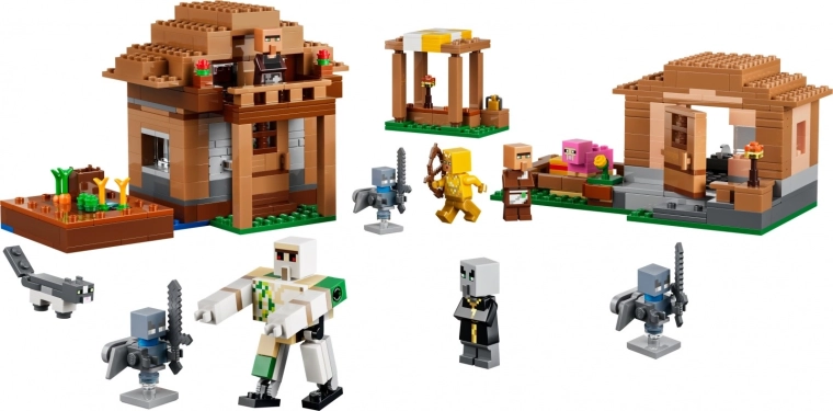 Minecraft ciemats ar 3 detalizētām būvēm