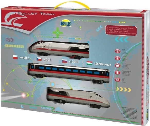Ar baterijām darbināms Bullet Train vilciena komplekts