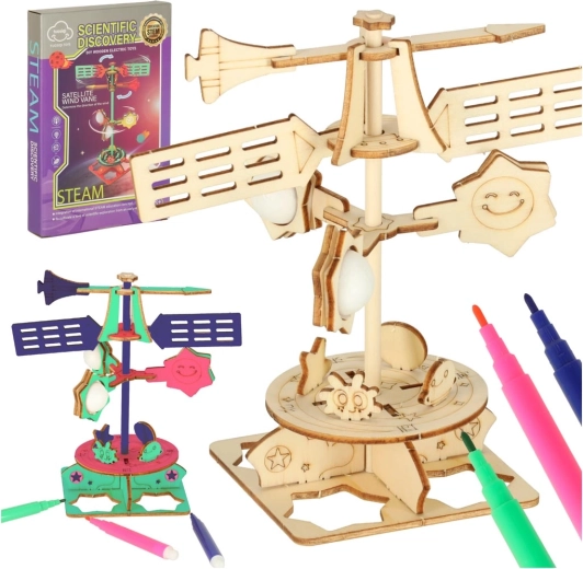 Zinātnes komplekts dabaszinībām: 3D koka vējrādis – DIY modelis bērniem