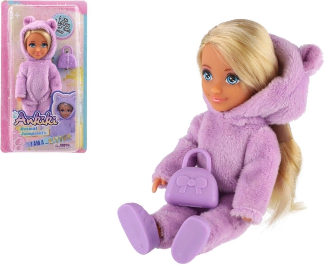 Ankiki doll in a plush jumpsuit with handbag 14 cm