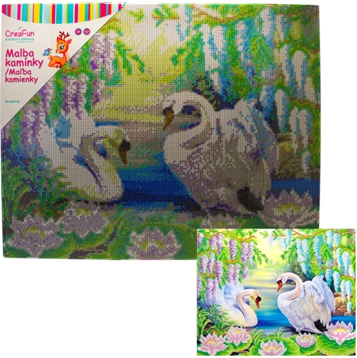Dimanta mozaīka – gulbji 40 × 50 cm