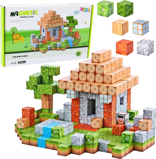 Magnetic building blocks 3D world, 312 pieces