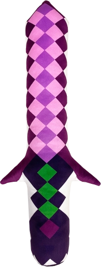 Fluffy Fighterz spīdošs plīša zobens Pixel rozā
