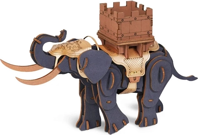 RoboTime koka 3D saliekamais modelis – kaujas zilonis