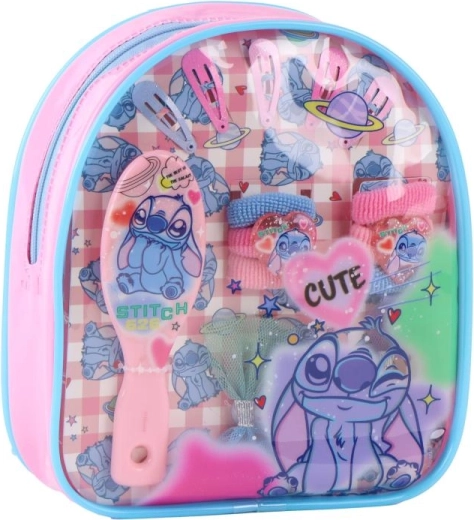 Children's STITCH Hair Accessories Set in a Clear Backpack