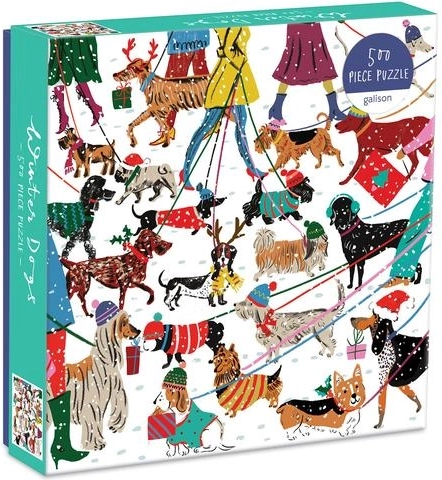 Galison Puzzle Winter Dogs 500 Pieces