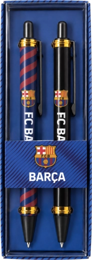Set of FC Barcelona metal pens, blue and black - 2 pcs