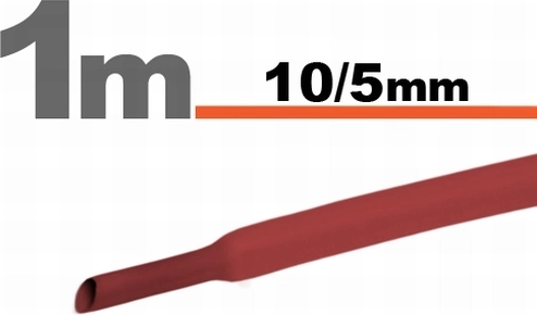 Sarkana termosarūkošā caurulīte 10/5 mm