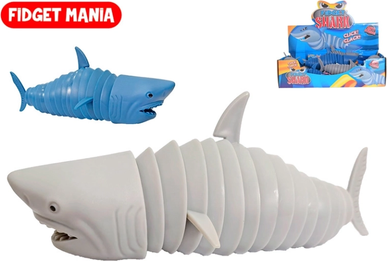 Antistresa fidget haizivs Klik Klak 18 cm – 2 krāsas