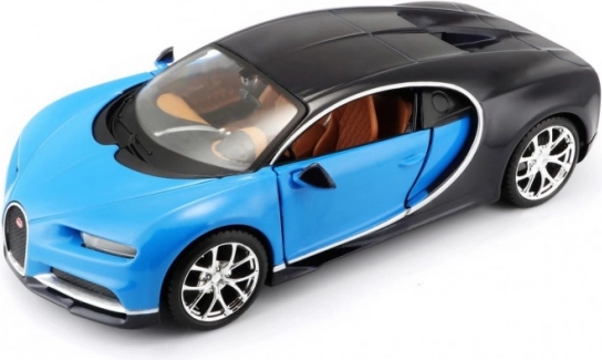Kolekcionāra modelis BUGATTI Chiron 1:24 zil-melns