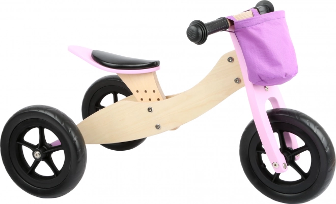 Koka līdzsvara velosipēds 2 vienā, rozā