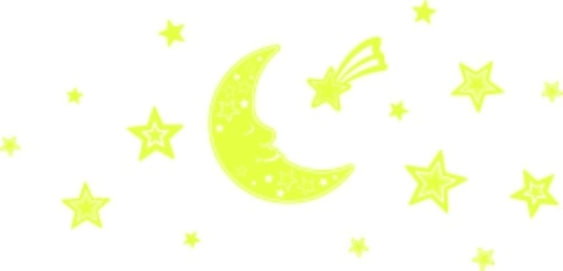 Glowing 3D Wall Stickers – Moon and Stars