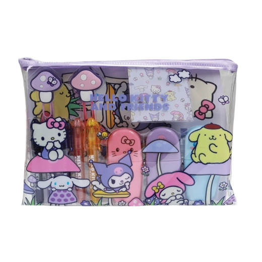 Hello Kitty un draugi lielais skolas komplekts ar motīvu Mushroom