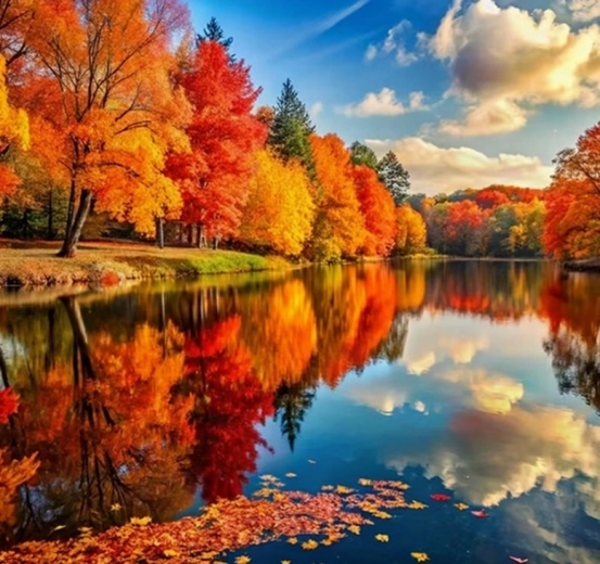 NORIMPEX Paint by Numbers Lake in Autumn 40 × 50 cm