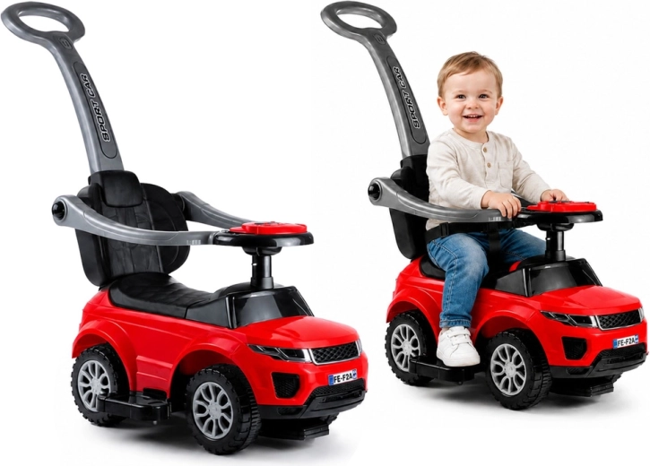 Children's ride-on car with push handle SPORT CAR, red