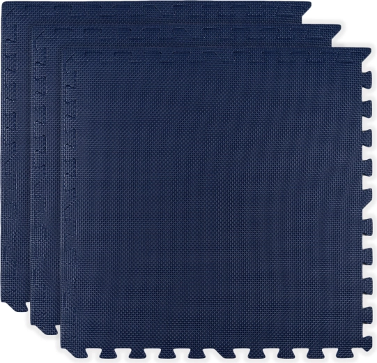 HUMBI Foam Mat 180×60, large waterproof puzzle, safe, 3 pcs, dark blue