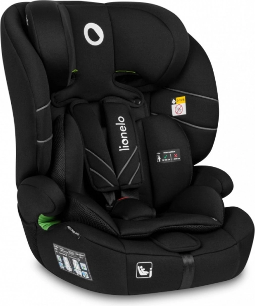 Lionelo automašīnas sēdeklītis Levi One i-Size (76–150 cm) – melns carbon
